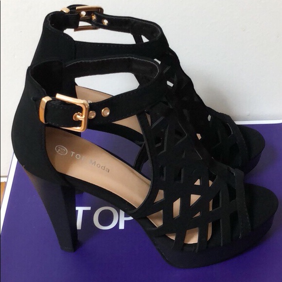 Fashion Women’s Bonica Platform Heel Sandal -Black - Picture 4 of 5